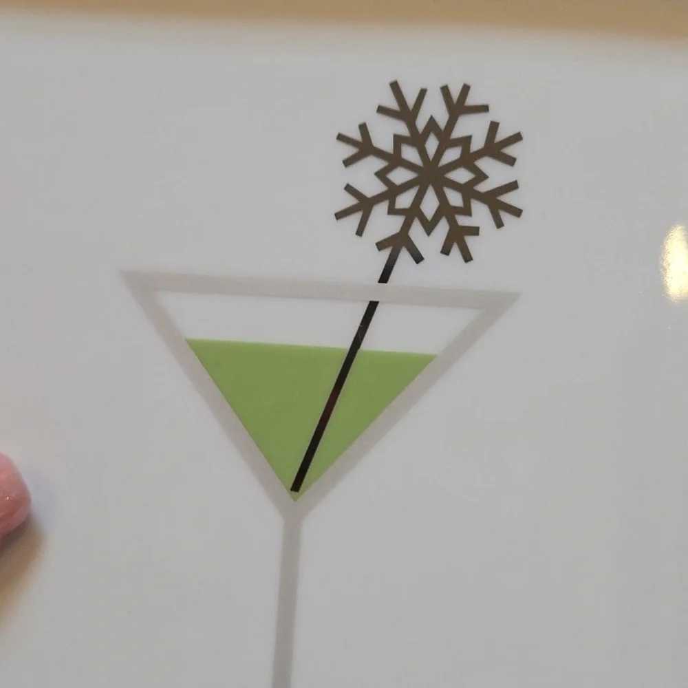 Crate & Barrel Set of 3 White Porcelain Jack Frost Martini Appetizer Pla…